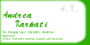 andrea karpati business card